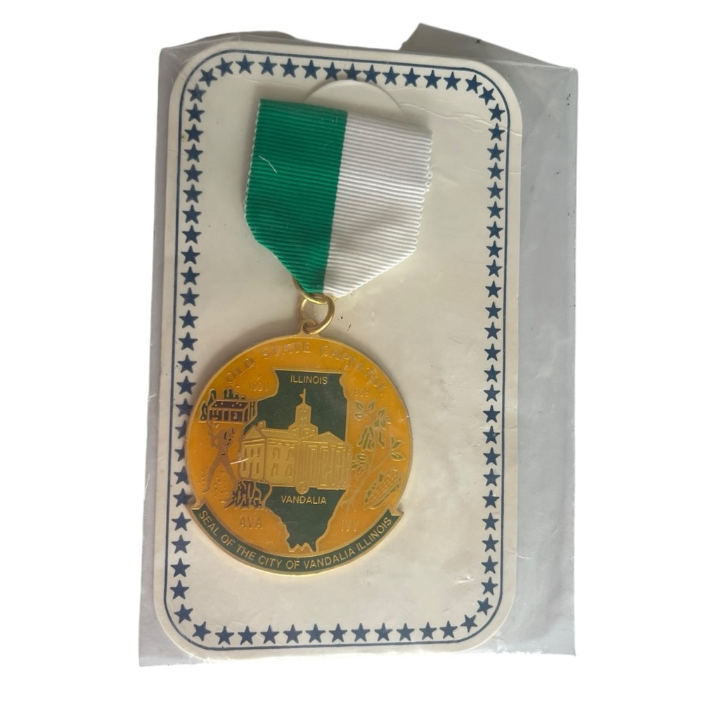 NEW Vintage Commemorative Medal Vandalia IL Old State Capiatol City Seal